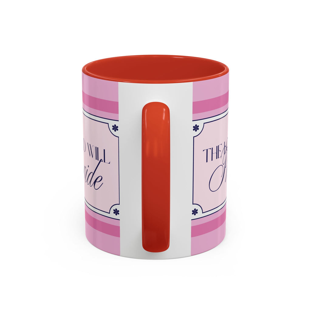 The Lord Will Provide Pink Accent Coffee Mug — Inspirational Christian Scripture Gift (11/15 oz)