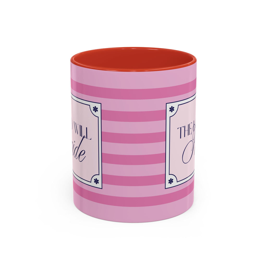 The Lord Will Provide Pink Accent Coffee Mug — Inspirational Christian Scripture Gift (11/15 oz)