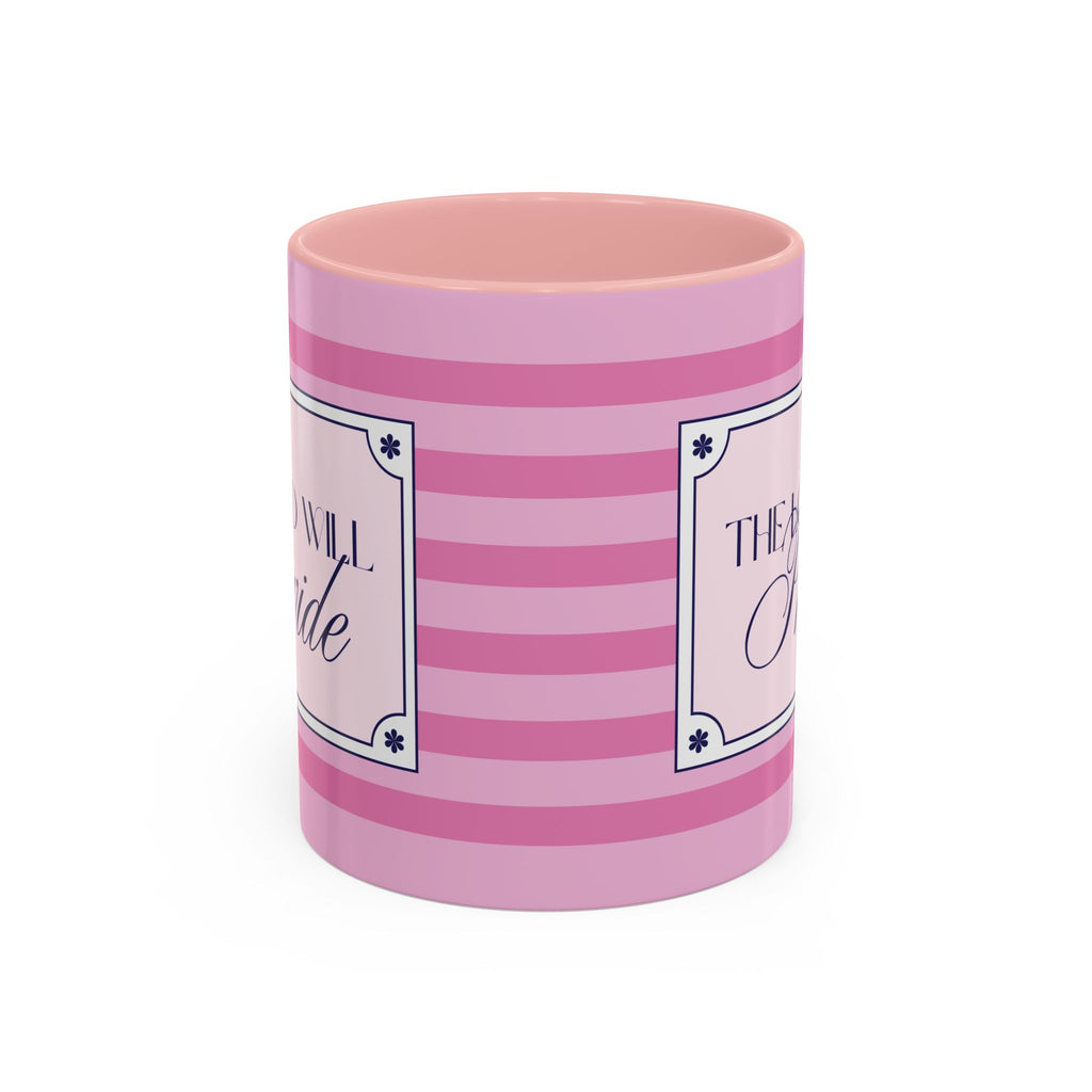 The Lord Will Provide Pink Accent Coffee Mug — Inspirational Christian Scripture Gift (11/15 oz)