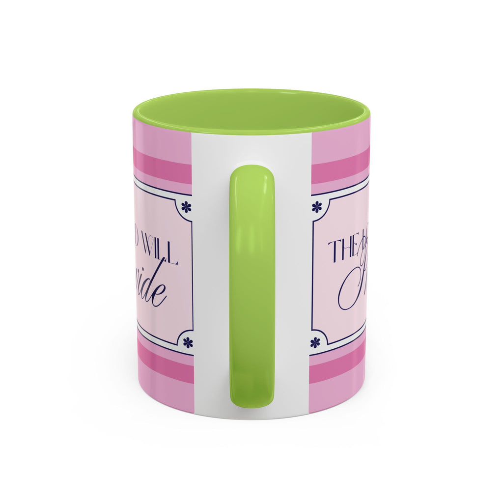 The Lord Will Provide Pink Accent Coffee Mug — Inspirational Christian Scripture Gift (11/15 oz)