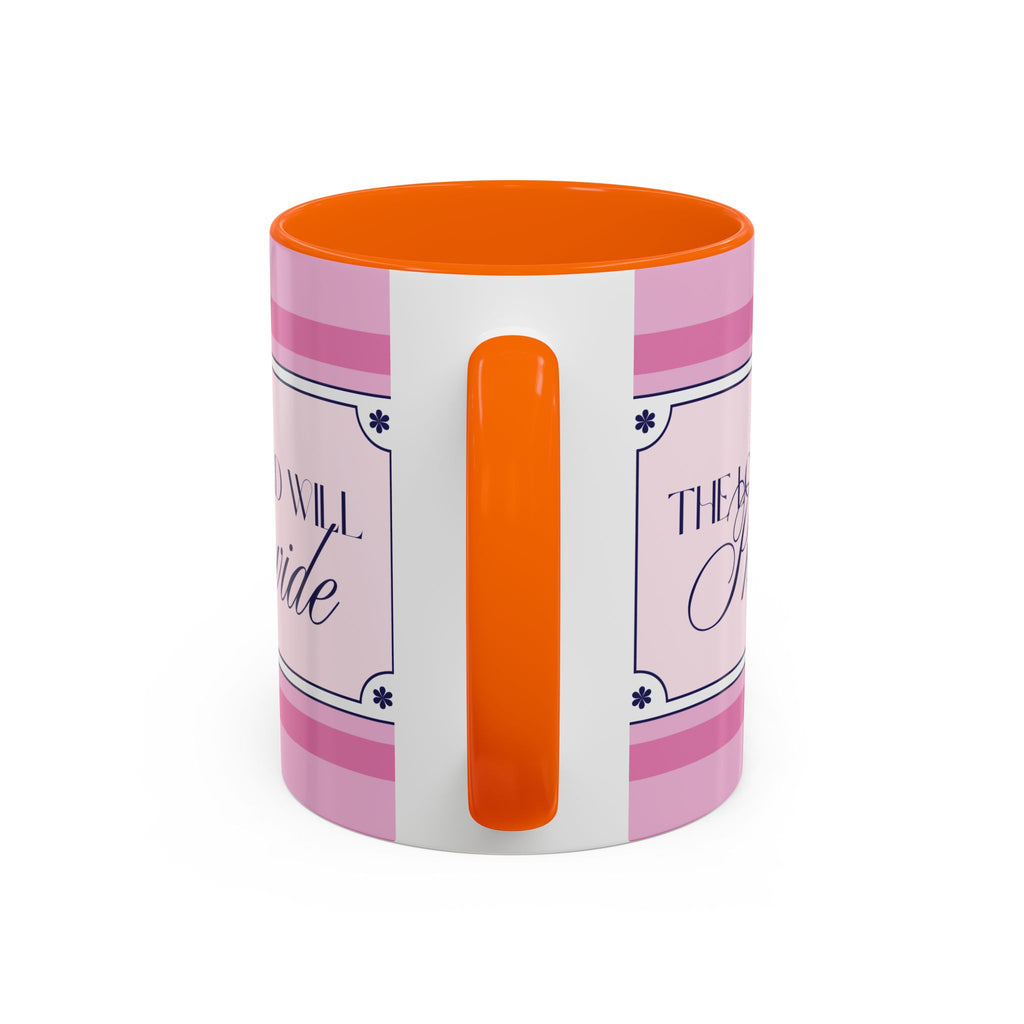 The Lord Will Provide Pink Accent Coffee Mug — Inspirational Christian Scripture Gift (11/15 oz)