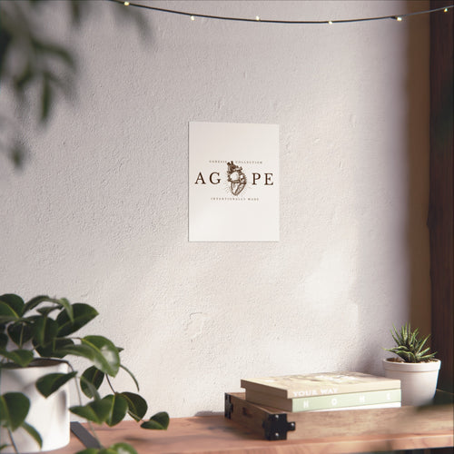 Agape Fine Art Poster — 'Agape' Heart Illustration, Minimalist Wall Art Print