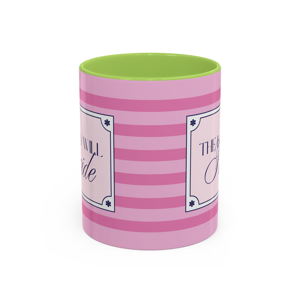 The Lord Will Provide Pink Accent Coffee Mug — Inspirational Christian Scripture Gift (11/15 oz)