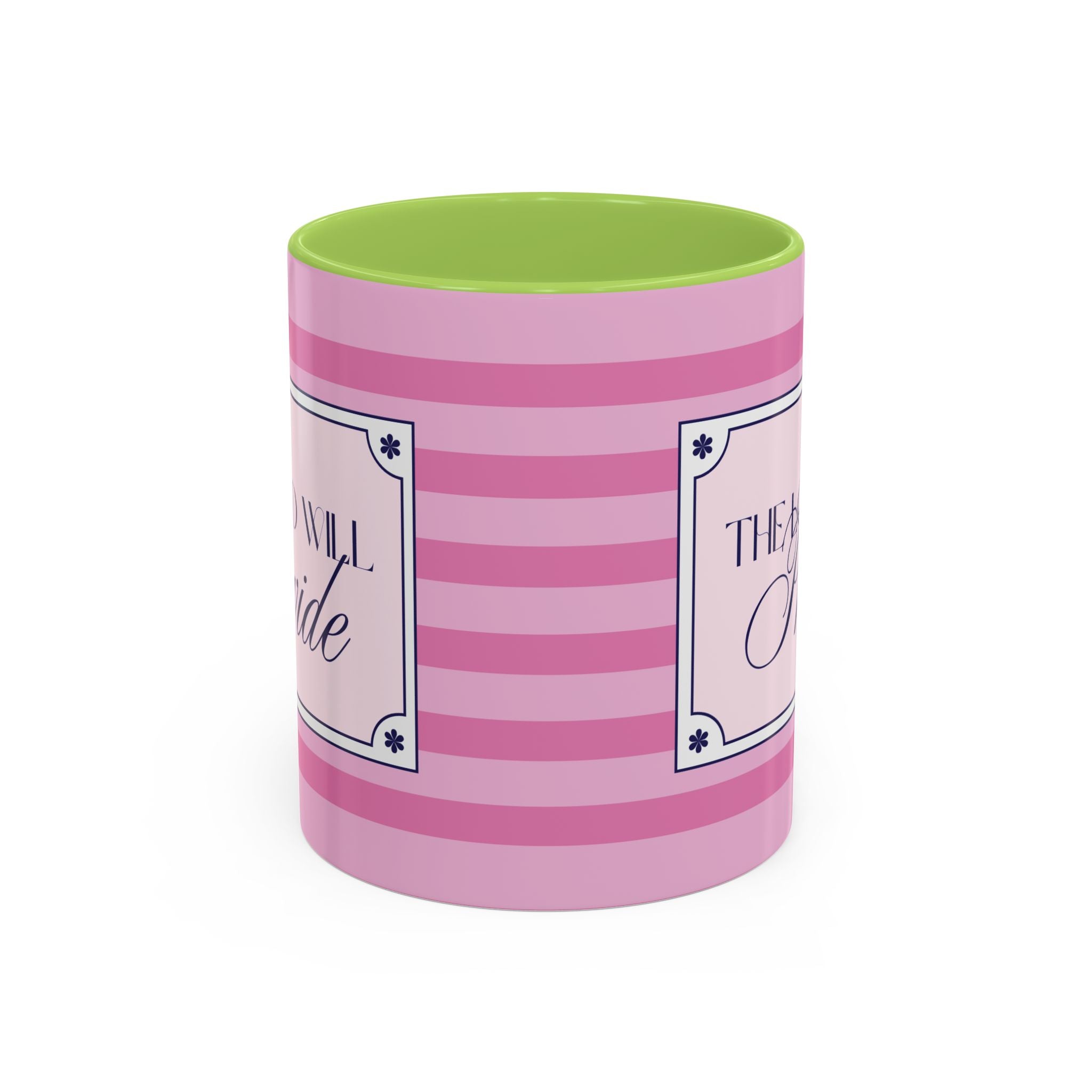 The Lord Will Provide Pink Accent Coffee Mug — Inspirational Christian Scripture Gift (11/15 oz)