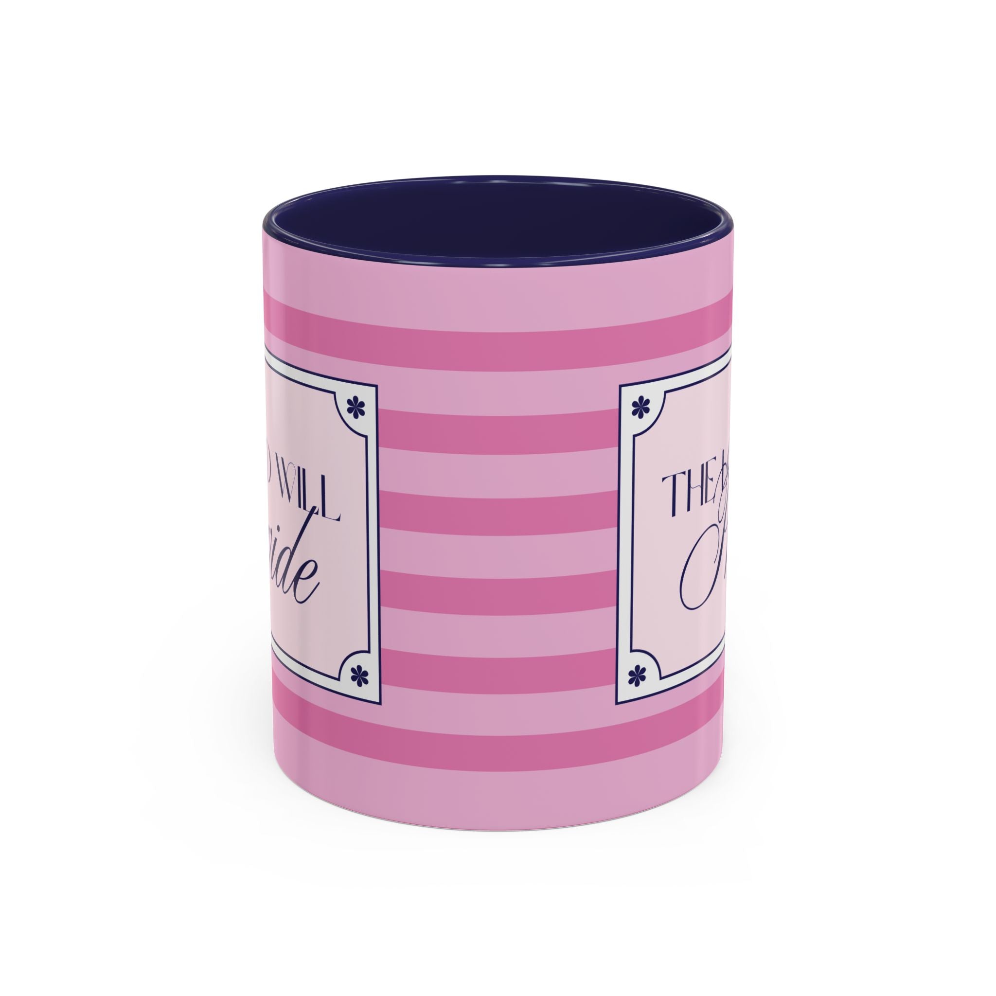 The Lord Will Provide Pink Accent Coffee Mug — Inspirational Christian Scripture Gift (11/15 oz)