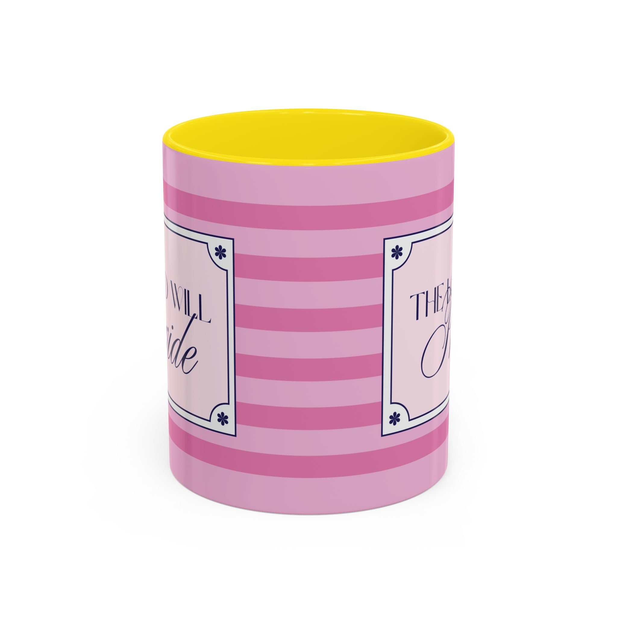 The Lord Will Provide Pink Accent Coffee Mug — Inspirational Christian Scripture Gift (11/15 oz)