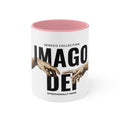 Imago Dei Accent Mug — Genesis Collection Ceramic Coffee Cup (Pink Interior)